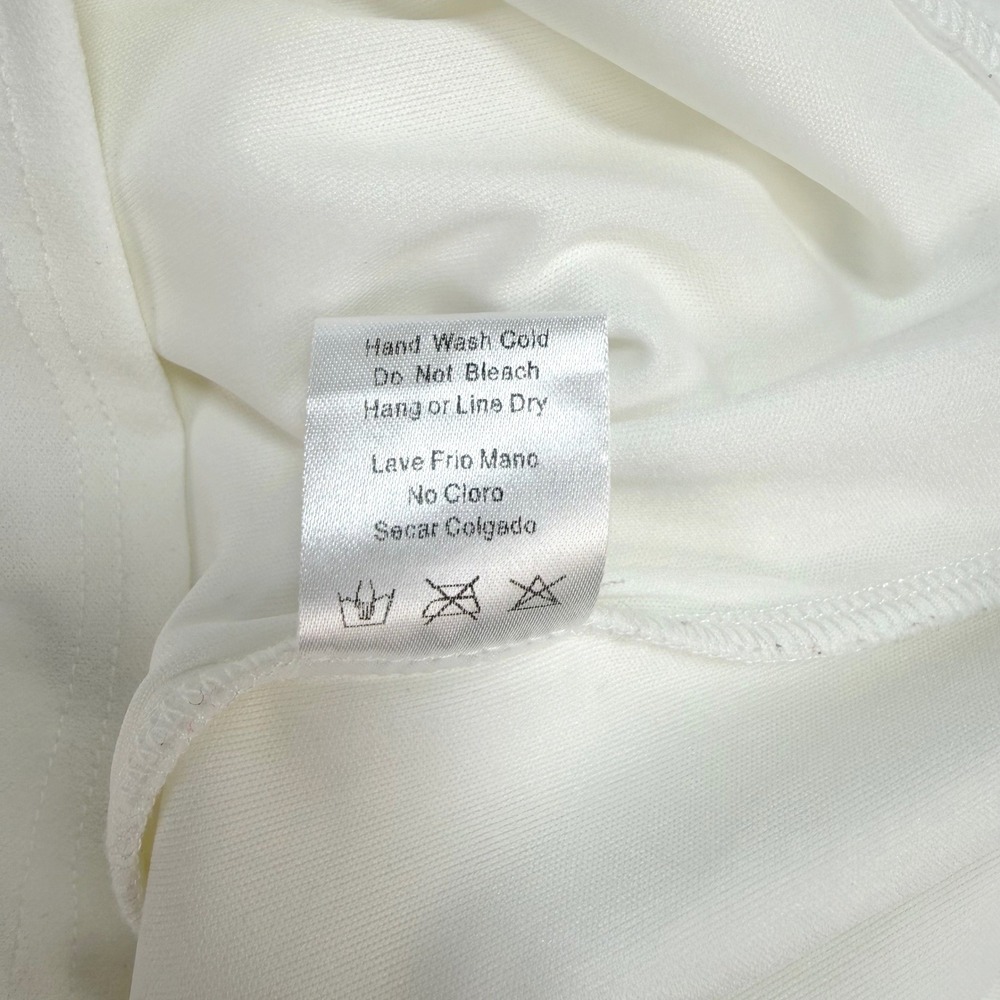 Privy White Slip Dress Size Medium – Mesh Panel Bodycon Mini Bachelorette Party - Picture 8 of 9
